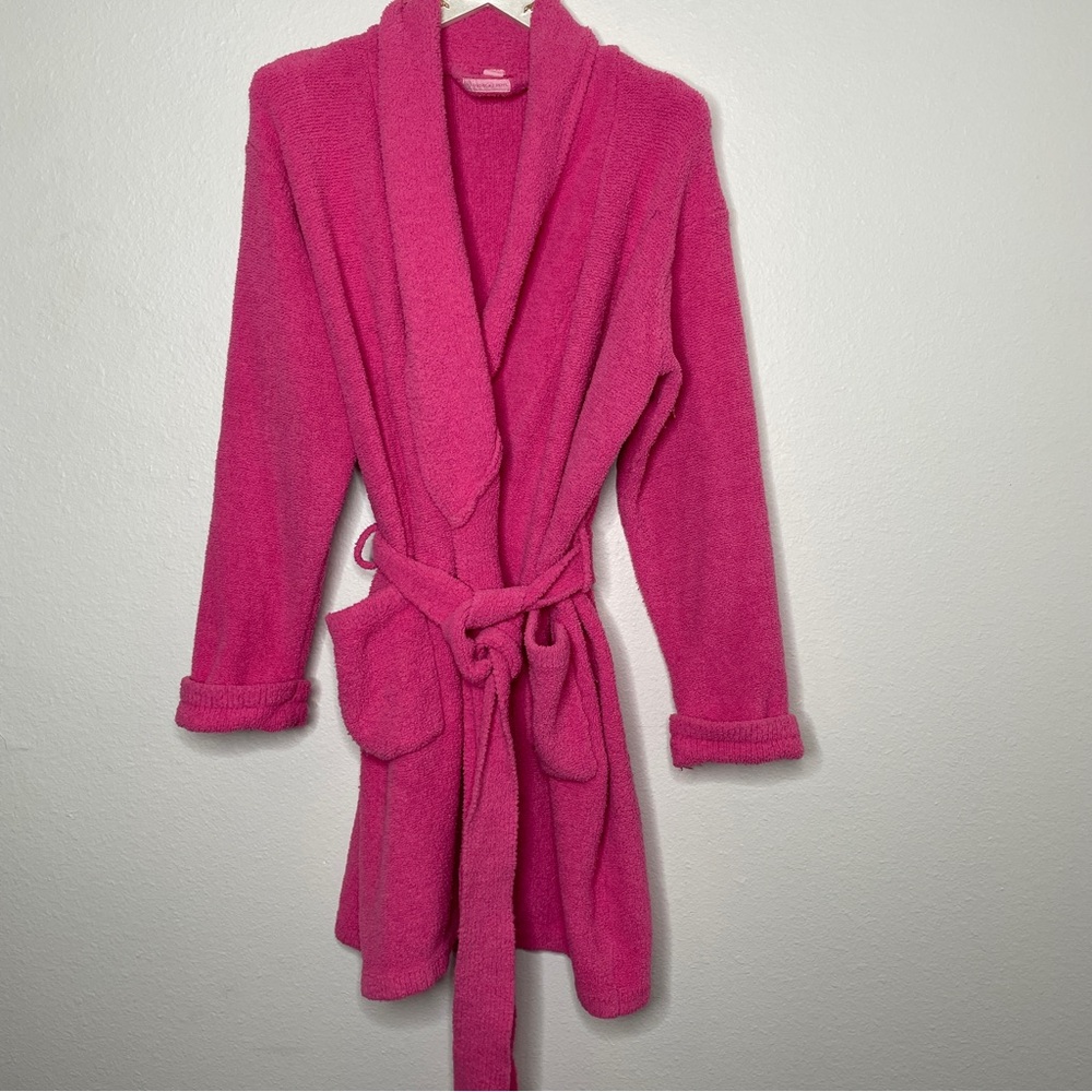 2000 Y2K VINTAGE VICTORIAS SECRET PINK PLUSHY BATHROBE SZ MEDIUM